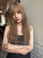 サロンドミルク 原宿(salon de MiLK) ハイライトミルクティーベージュロングレイヤーカット/原宿