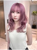 【天神美容室】ピンクヘアー×ホワイトピンク×レイヤー