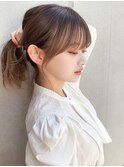 大人可愛い小顔似合わせ前髪ヘアアレンジ顔まわりカット