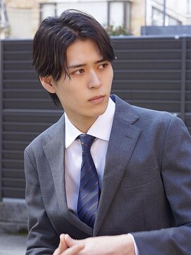 トルネード(TORNADO) メンズショートパーマスタイルビジネスヘア面長K20250412