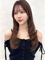 エジョン 三鷹店(Aejon)&nbsp;顔まわりレイヤーカット姫カットレイヤーアプリコットオレンジ