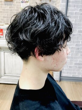 サロンドクロエ(Salon de Chloe) 長めマッシュ×ツーブロック×無造作スパイラル××波巻きパーマ