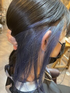 ハノン バイ リンクス 大宮(Hanon by LINKTH) インナーカラー/切りっぱなし/ブルーカラー/ネイビーグレー