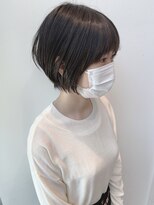 ステアケース 武蔵小杉店(stair:case)&nbsp;大人かわいい黒髪丸みショートボブ前髪あり20代30代40代髪型