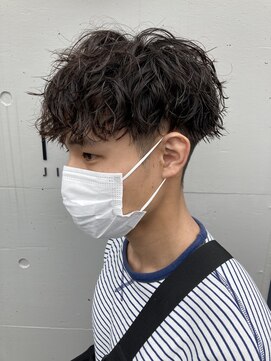 フィフス 渋谷(fifth) 波巻きスパイラルパーマツーブロック刈り上げ無造作マッシュ