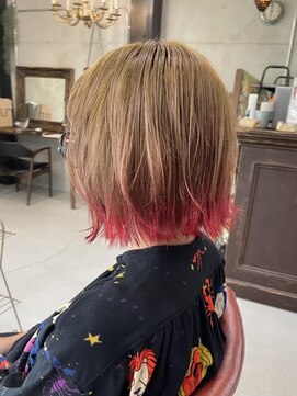 プライベートサロン キッテ(private salon kitte.) 毛先レッドボブ