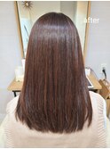 縮毛矯正&リタッチカラーでまとまる艶髪へ