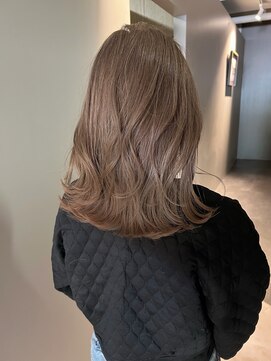 ポノ(po_no) ミルクティーブラウンベージュ×韓国ミディアムレイヤー