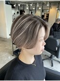 #セミディ#シアーカラー#ショートヘア#姫カット#ダークアッシュ