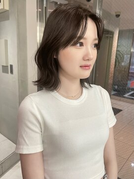 サイン 表参道(SIGN) 韓国ヘアーハッシュカットレイヤーカットグレージュブリーチ無し