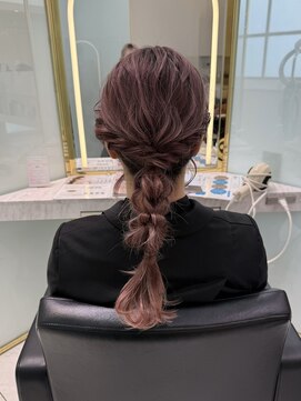六本木美容室 白金店 結婚式ヘアセット 編みおろしニュアンスアレンジ