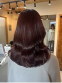 ブリーチなしダブルカラー×チェリーレッド×LAトリートメント
