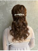 【ハーフアップヘアアレンジ】ヘアセット/渋谷/韓国風巻き/眉毛