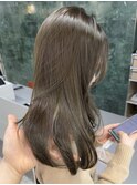 オリーブベージュ　オリーブグレージュ　ブリーチなしカラー☆