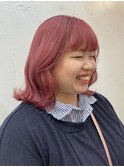 暖色系カラー◎春夏カラー◎ピンクカラー◎チェリーレッド/ボブ