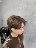ブラウン×センターパート