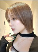 アプリコットオレンジくびれヘアハイライトカラー名古屋ショート