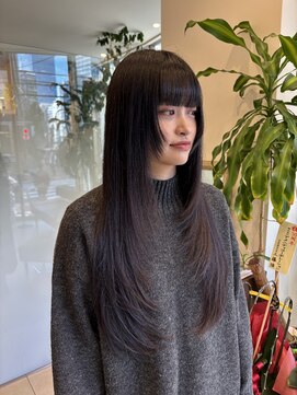 ロングレイヤーカット/顔まわりカット/渋谷駅