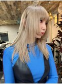 ブリーチハイライト髪質改善ダブルカラーレイヤーカット