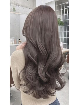 レス(Les.) ミディアムレイヤーバタフライカットハッシュカットダークグレー