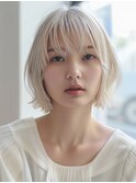 透け感ハイトーンボブ