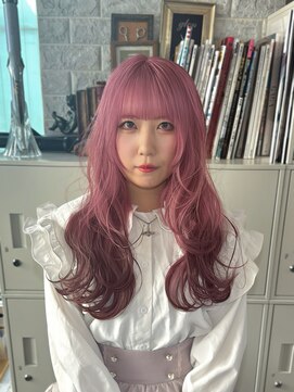 ヘアー アレス(hair ales) ピンクベージュ　前髪　アンブレラカラー　イメチェン