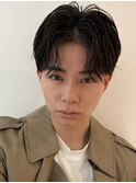 センターパートツーブロックアップバングサーフカールマッシュ