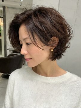 アブニールドール 大山台店 ミルクティーブロンド/ダークブルー/デジタルパーマ/柏の葉