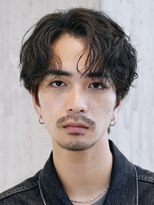 テン 心斎橋(tenn.)&nbsp;難波ニュアンスパーマセンターパートフェザーパーマ毛流れパーマ