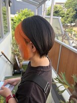 ロータスヘアーデザイン(Lotus Hair Design) 【lotus下枝】ショートボブ/インナーカラー/オレンジカラー