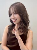顔周りレイヤーカットくびれヘアミルクティーベージュカラー韓国