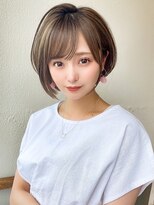 アフロート ディル(AFLOAT D'L)&nbsp;20代30代40代小顔外ハネミディアムひし形シルエットくすみカラー