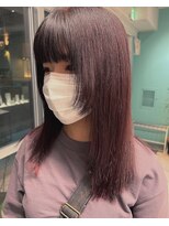 リーホリエ(Lee Horie)&nbsp;顔まわりレイヤー×ブリーチなしレッドカラー