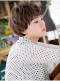 インナーカラーくせ毛風小顔束感ショートc5大宮20代30代40代