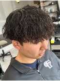 波巻きスパイラルパーマツイストパーマメンズマッシュパーマ