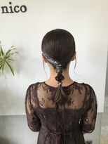 ヘアーコレクトニコ(hair collect nico)&nbsp;【富山市/nico】結婚式お呼ばれセット/ヘアアレンジ／ローポニ