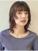 ウルフパーマ/ウェーブミディアム/顔まわり/似合わせカット