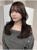 ダークグレージュカラー くびれヘア 韓国ヘア【天神大名】