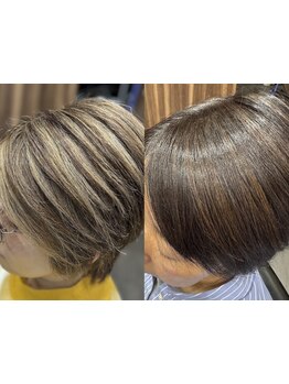 白髪を活かした上品な仕上がりが魅力♪リタッチやハイライトで、伸びても美しさが持続するstyleを＊
