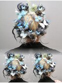 派手髪ヘアアレンジ☆ヘアメイクヘアセット推し活オタ活渋谷