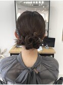 結婚式ヘア二次会ヘア編みおろしカチモリシニヨン岡山ヘアセット