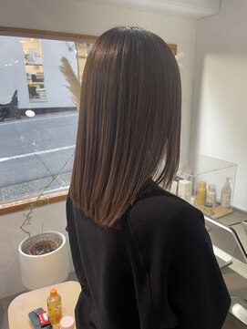 地毛風カラー/切りっぱなし/地毛風ストレート/髪質改善