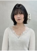 ◯ミディアムレイヤーカット/ダークアッシュ/大人ガーリー
