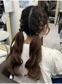 ツイン編み込みアレンジ