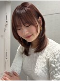 顔周りカット/小顔ヘア/前髪/こなれ/似合わせ/暖色ブラウン/渋谷