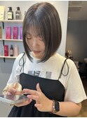 髪質改善カラー×オリーブグレー×ボブ【みつ】