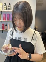ベルベットヘア 千早店(Velvet hair) 髪質改善カラー×オリーブグレー×ボブ【みつ】