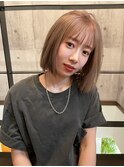 【coral】 切りっぱなし&ハイトーングレージュカラー
