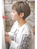 大人可愛い20代30代40代黒髪前下がりひし形小顔ボブ丸みショート