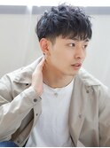 マッシュ ショート ツーブロック 癖毛 パーマ V字